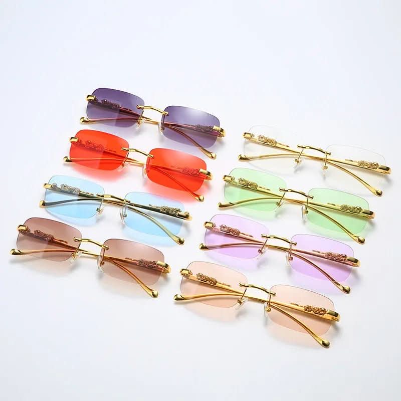 BowLift | Rimless sunglasses with leopard head design and UV400 protection