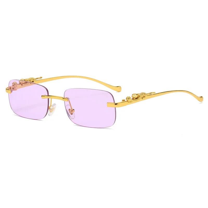 BowLift | Rimless sunglasses with leopard head design and UV400 protection
