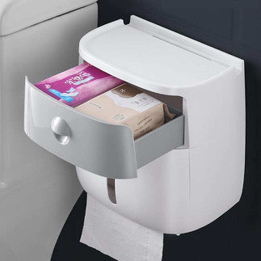 BowLift | LF82003toilet paper holder plastic bathroom double paper tissue box wall mounted paper shelf storage box toilet tissue dispenser