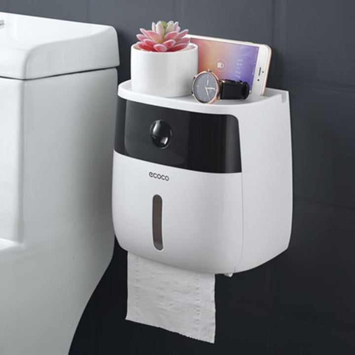 BowLift | LF82003toilet paper holder plastic bathroom double paper tissue box wall mounted paper shelf storage box toilet tissue dispenser