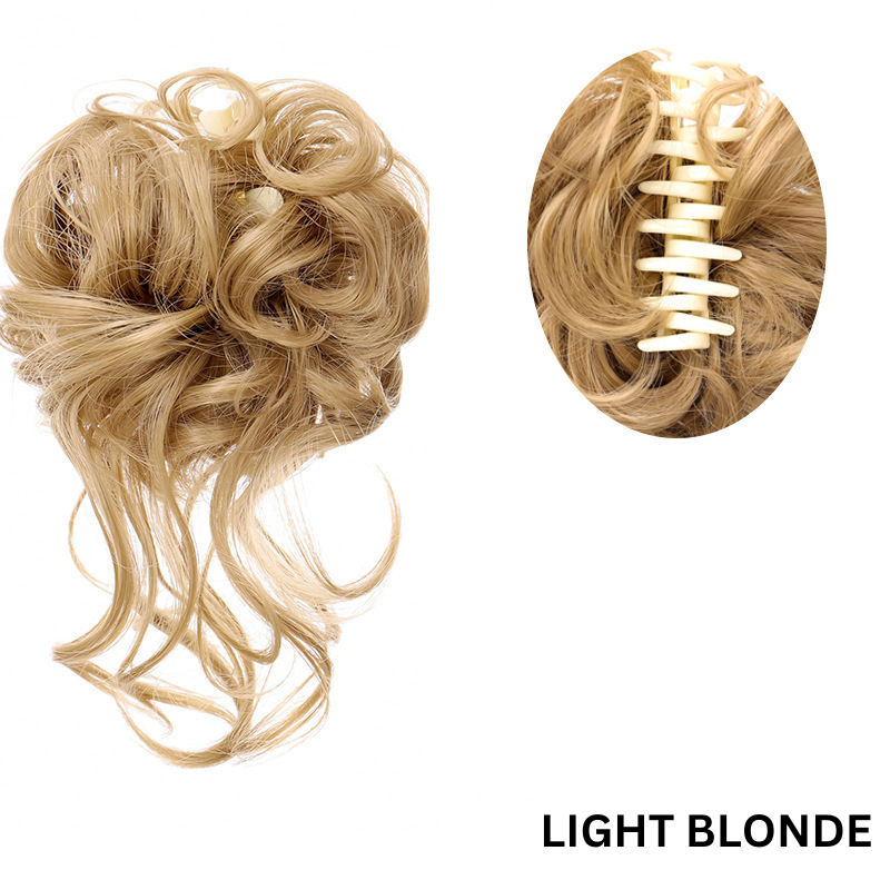 Messy Bun Hair Wavy Curly with Claw Clip Super Natural Look Bowlift