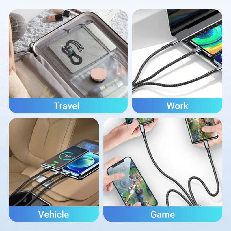 BowLift | Transparent LED Fast Charging Cable (3-in-1)