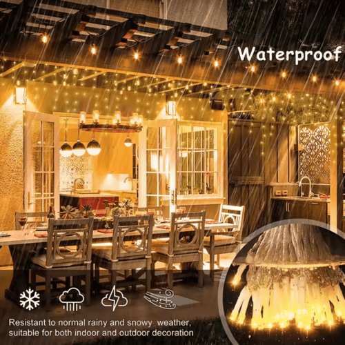 BowLift | LED Garden Curtain 4 × 0.6 m with Weatherproof Elegance
