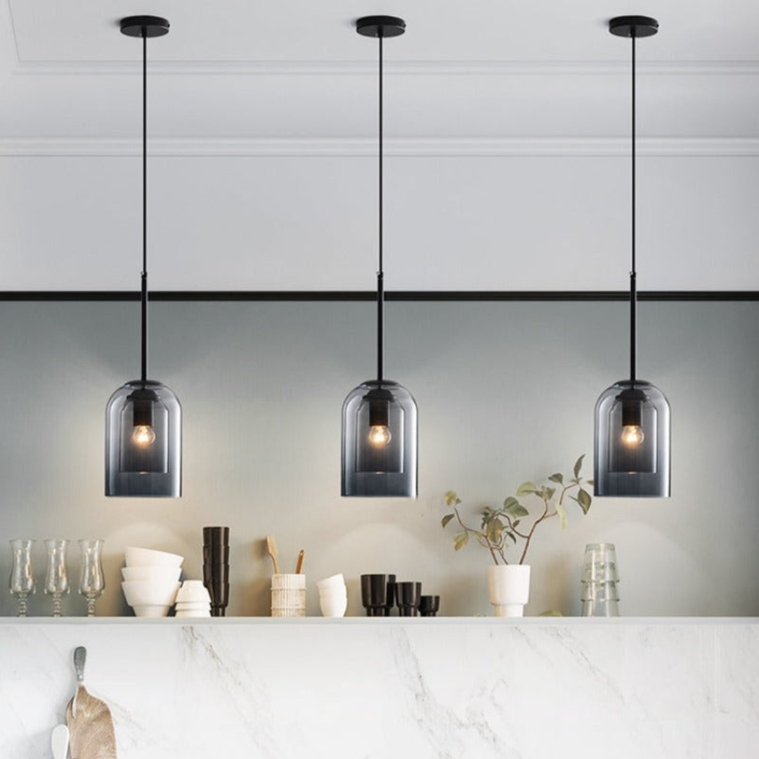 LuxeBeam Light - Modern Pendant Light made of douBowlifte glass | Bowlift