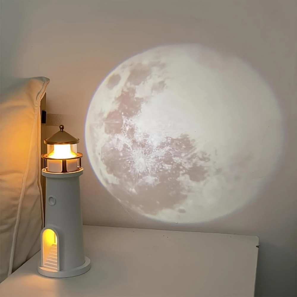 BowLift | Moon Night Lamp with 3D Projection and Lantern Glow – Ideal for Bedroom, Remote Control, USB-C Battery