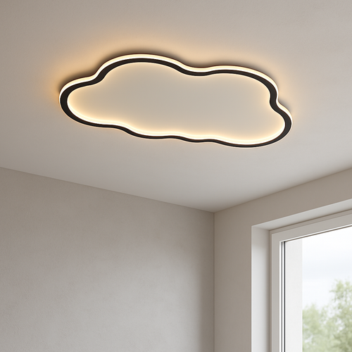 BowLift | LED Ceiling Lamp in Cloud Shape for Living Room and Bedroom – Modern Design, Adjustable Height, Soft Light