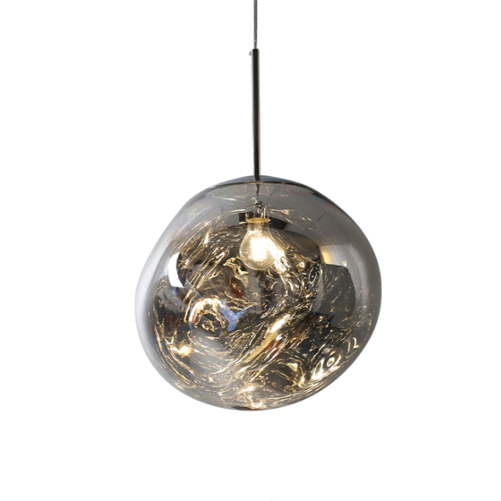 BowLift | MELT GLASS Hanging Lamp with Height Adjustment – Modern Lamp for Living Room and Dining Room, Elegant Glass Lamp over Table