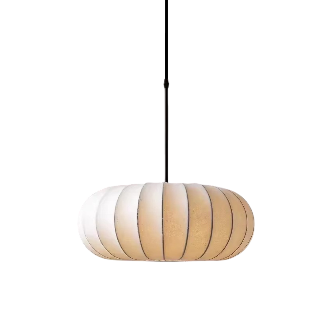 BowLift | Verona Hanging Lamp with Height Adjustment – Elegant Lighting for Dining Room and Living Room, Silk Shade, Soft Light