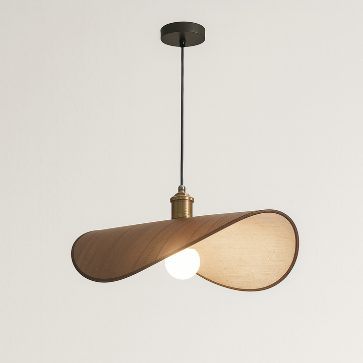 BowLift | Wabi Sabi Pendant Lamp with Warm LED Light, Adjustable Height, Perfect Lamp for Living Room and Over Table