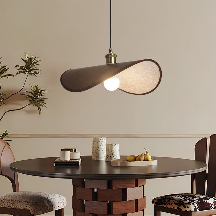 BowLift | Wabi Sabi Pendant Lamp with Warm LED Light, Adjustable Height, Perfect Lamp for Living Room and Over Table