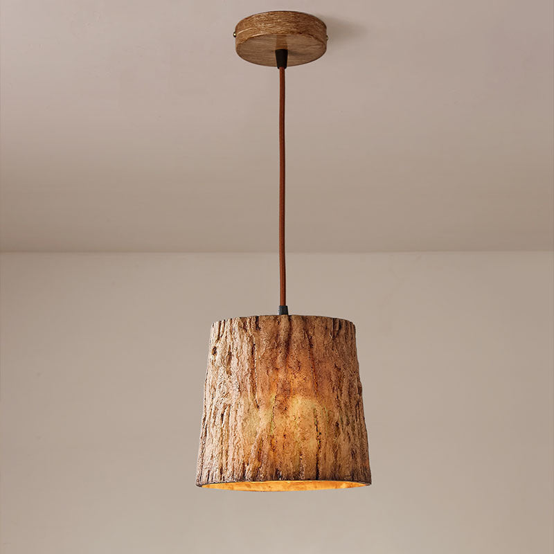 BowLift | Wooden LED Pendant Lamp, Adjustable Height – Lighting for Living Room, Rustic Lamp Over Table