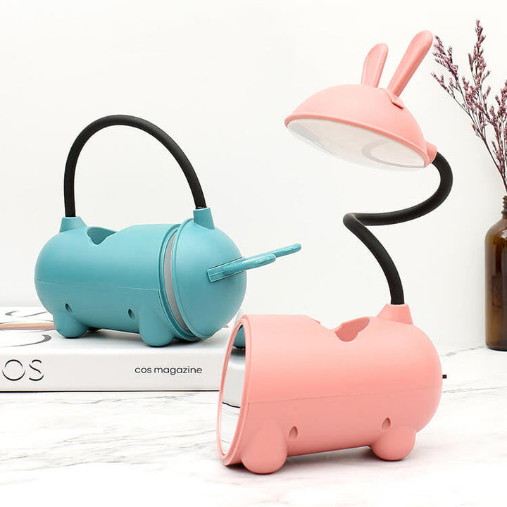 BowLift | LED Desk Lamp Rabbit with Pen Organizer – Touch Control and USB Charging for Girls