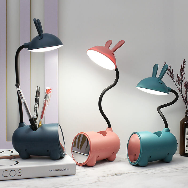 BowLift | LED Desk Lamp Rabbit with Pen Organizer – Touch Control and USB Charging for Girls