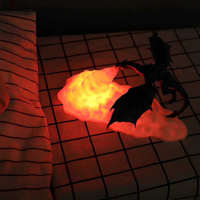 BowLift | LED Night Light with Dragon Flame – 3D Sculpture, USB Charging, Perfect for Gamers