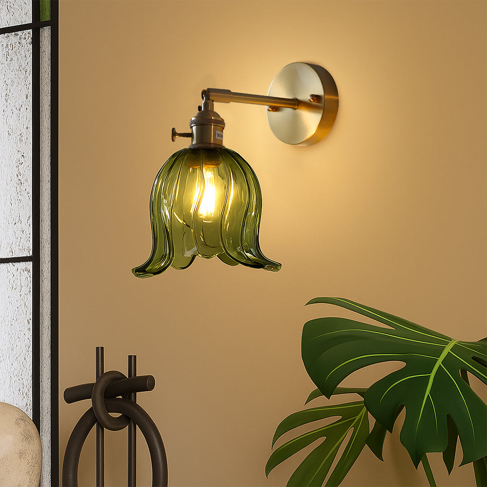 BowLift | LED Wall Lamp with Floral Pattern - Elegant Lamp for Bedroom and Living Room, Warm Light 3000K, Glass and Metal