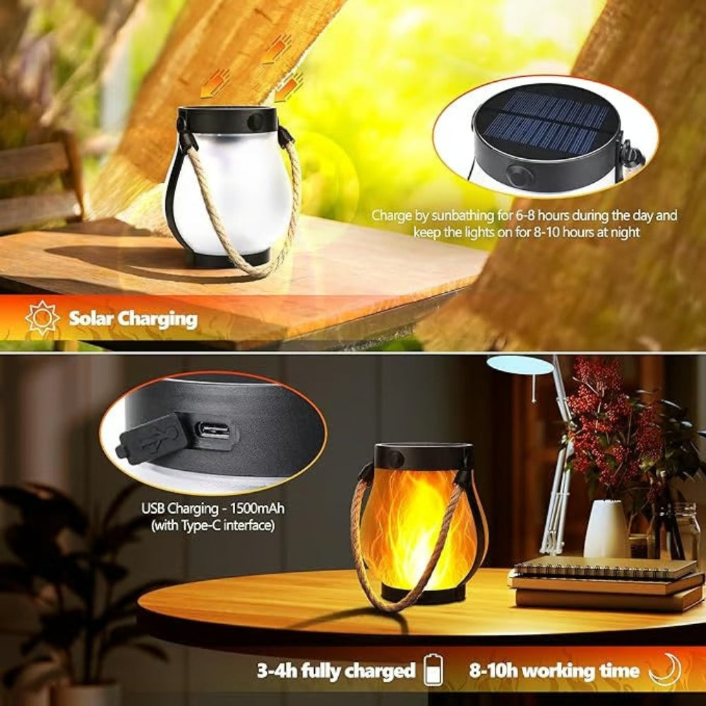 BowLift | Centerpieces Solar Light Waterproof Lantern Flickering Garden Lamp