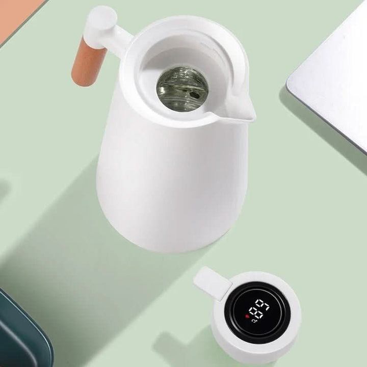 BowLift | Double-walled Thermos Flask with Temperature Display and Wooden Handle