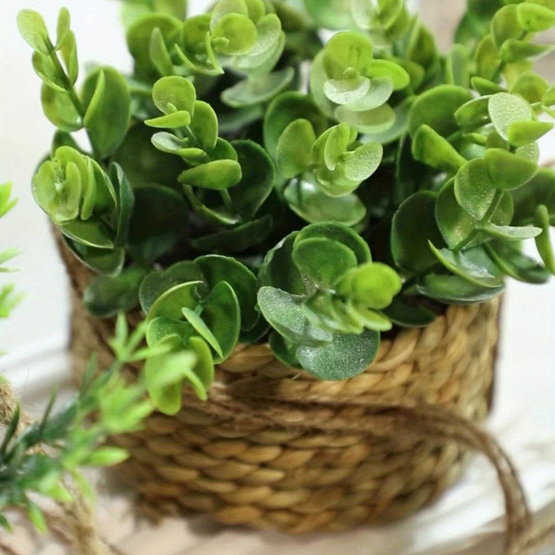 BowLift | Leafara Hanging Artificial Plant In Woven Basket Pot