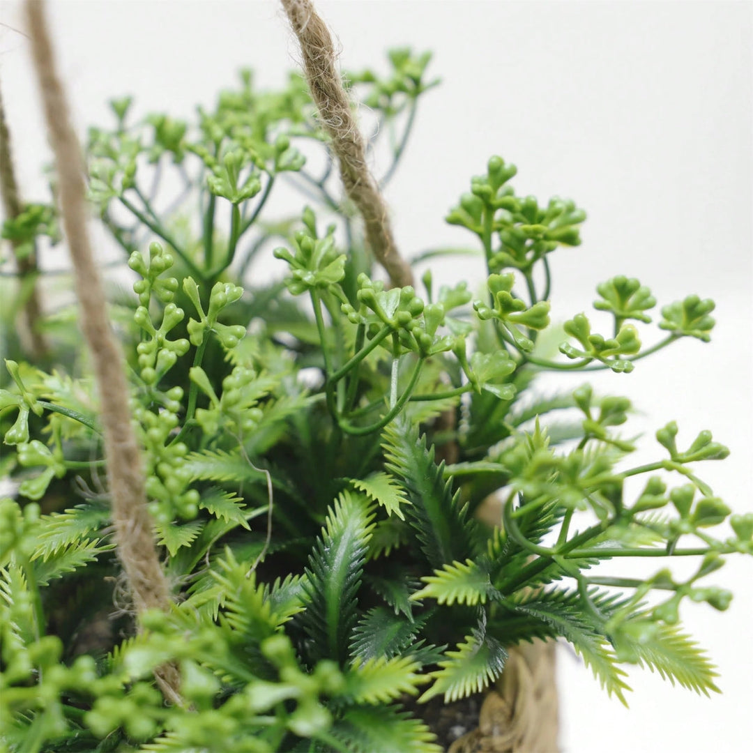 BowLift | Leafara Hanging Artificial Plant In Woven Basket Pot