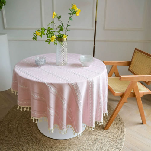 BowLift | Leafline Embroidered Round Tablecloth