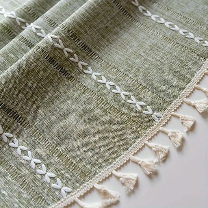 BowLift | Leafline Embroidered Round Tablecloth