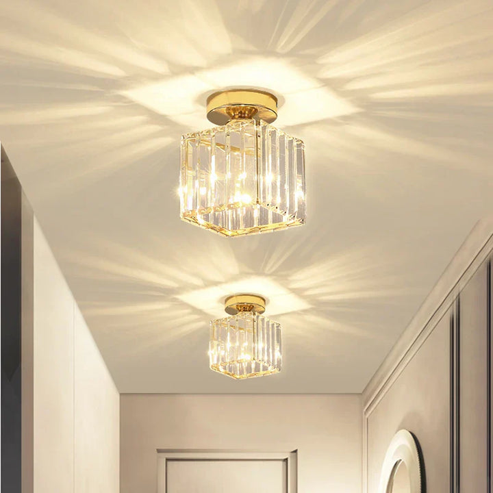 Crystal ceiling light – Luxury lampshade made of crystal for hallway and living room | Bowlift