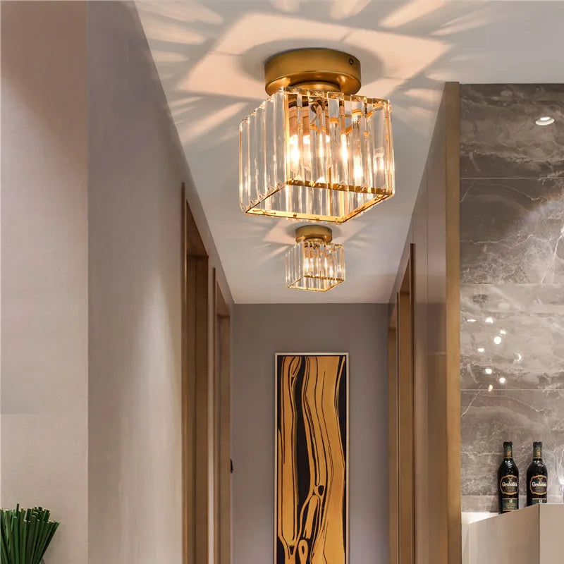 Crystal ceiling light – Luxury lampshade made of crystal for hallway and living room | Bowlift