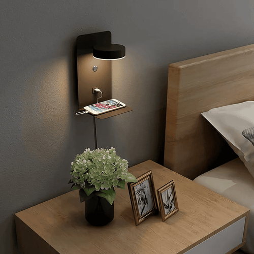 BowLift | LED Wall Light with Shelf | Soft Glow, Modern Design & Ideal for Creating a Festive Atmosphere in Your Bedroom