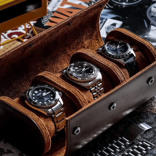 BowLift | Leather Travel Watch Case for 1–3 Watches