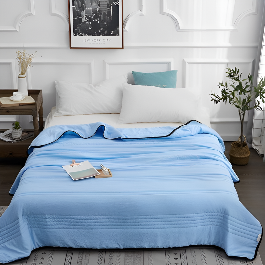 BowLift | Light Cooling Blanket Made of Bamboo 200 x 150 cm – Breathable Bedspread for Summer with Heat Absorbing Technology