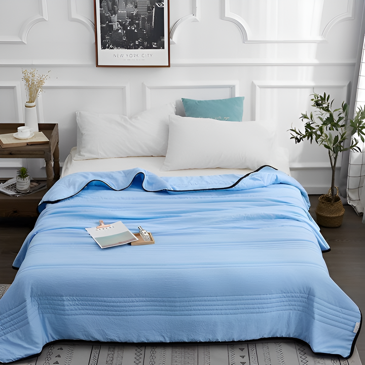 BowLift | Light Cooling Blanket Made of Bamboo 200 x 150 cm – Breathable Bedspread for Summer with Heat Absorbing Technology