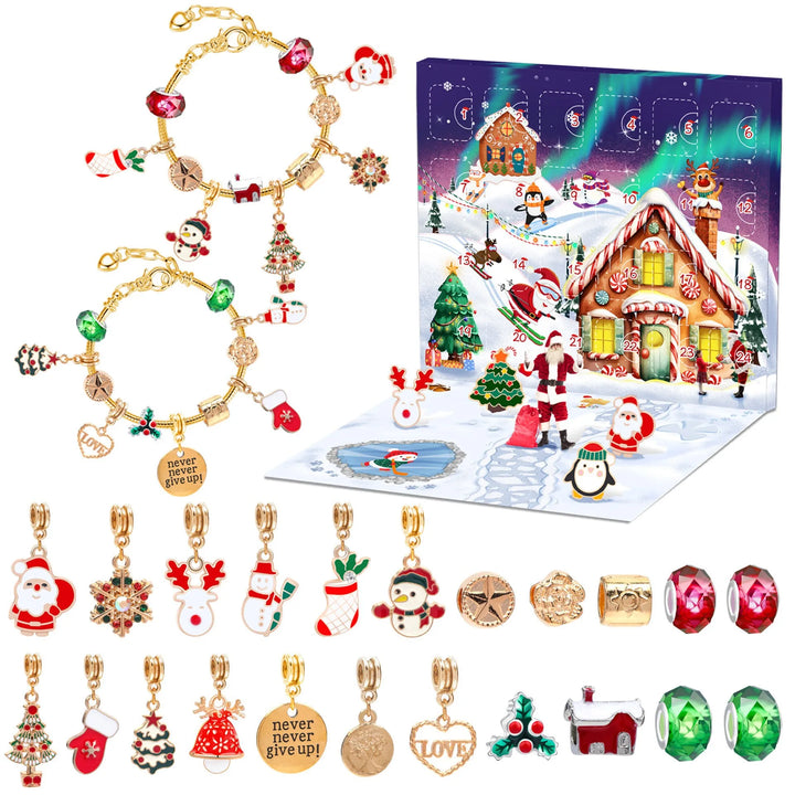 BowLift | JoyCraft Adventskalender Giftbox 2025 – 24-daagse DIY kalender voor meisjes met sneeuwman & kerstman