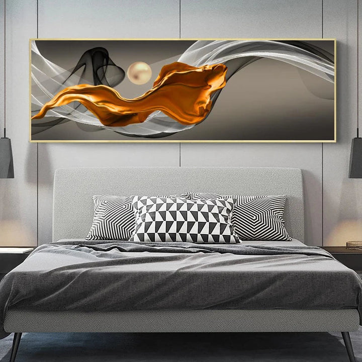 Light Luxury Flowing Abstract Ribbon Wall Art Fine Art Canvas Prints Wide Format Picture For Above The Bed Pictures For Above The Sofa | Bowlift