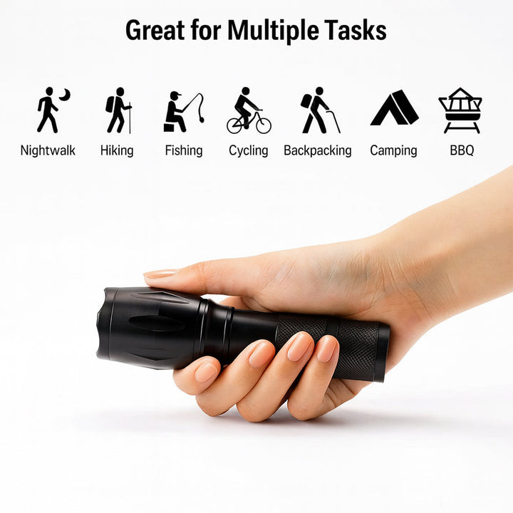 Taclight LED Zoom Flashlight (waterproof and shockproof) w/5 functions | Bowlift