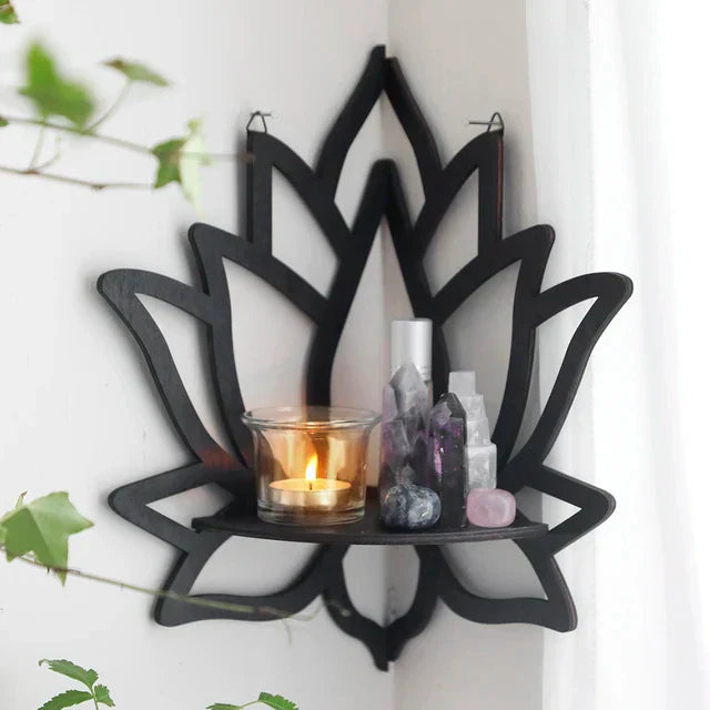 BowLift | LotusCrystal Crystal Corner – Elegant Wood Design with Spiritual Meaning – 23x29 cm