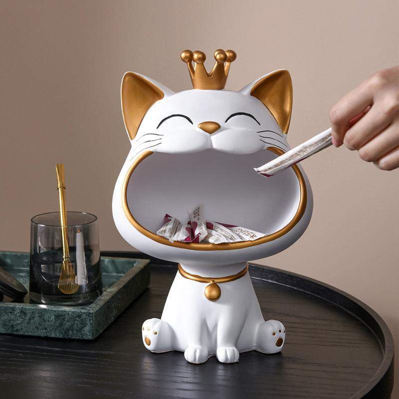 Happy Cat Storage Sculpture Bowlift