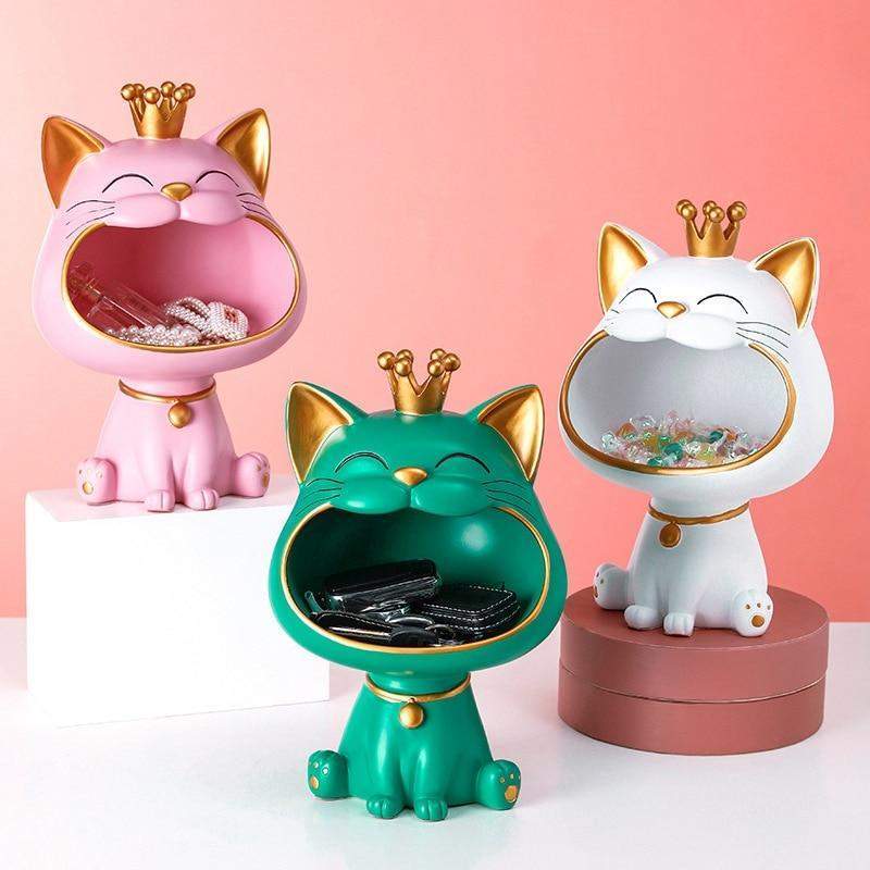 Happy Cat Storage Sculpture Bowlift