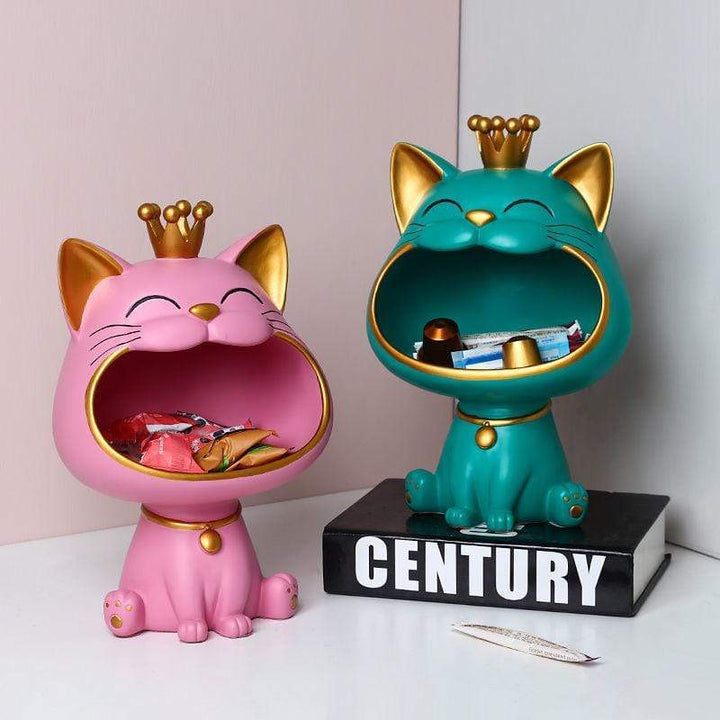 Happy Cat Storage Sculpture Bowlift