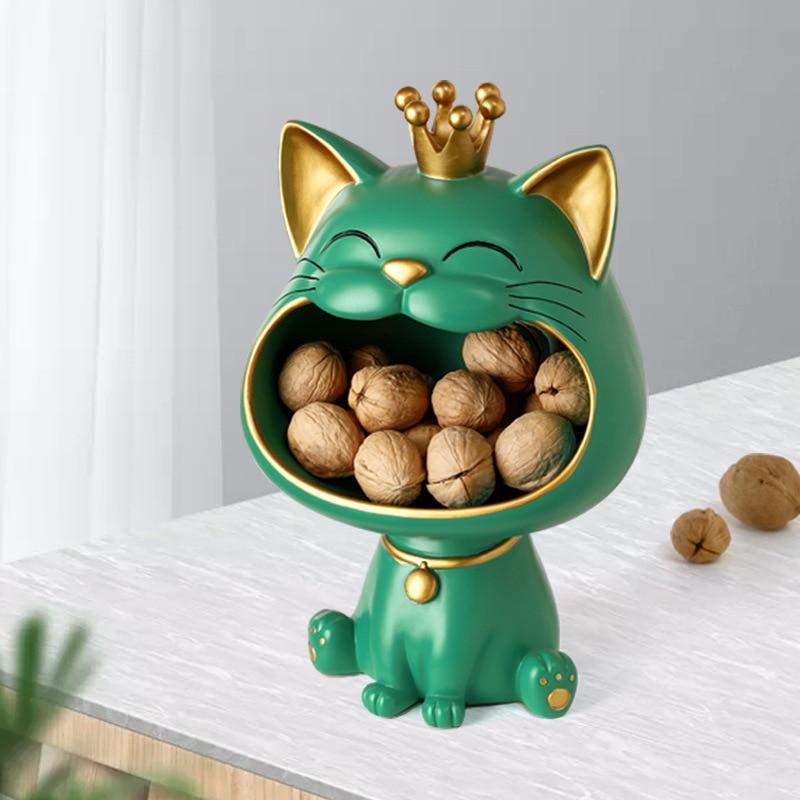 Happy Cat Storage Sculpture Bowlift