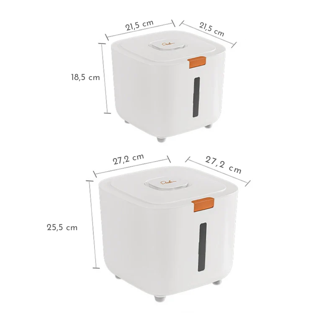 Air-tight pet food container for dry food Bowlift