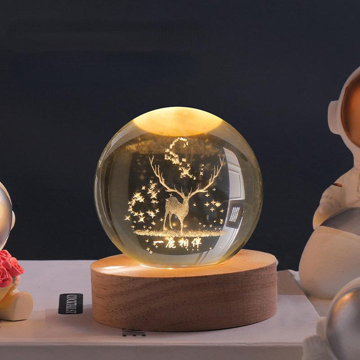 3D Crystal Ball with LED Lighting | Glowing Ball for Bedroom and Decoration | Perfect Gift | Bowlift
