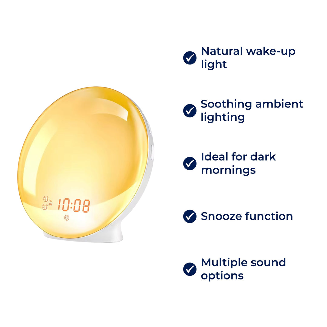 BowLift | Sunrise Alarm Clock | Natural Wake-Up Light with Ambient Lighting for Heavy Sleepers & Dark Mornings