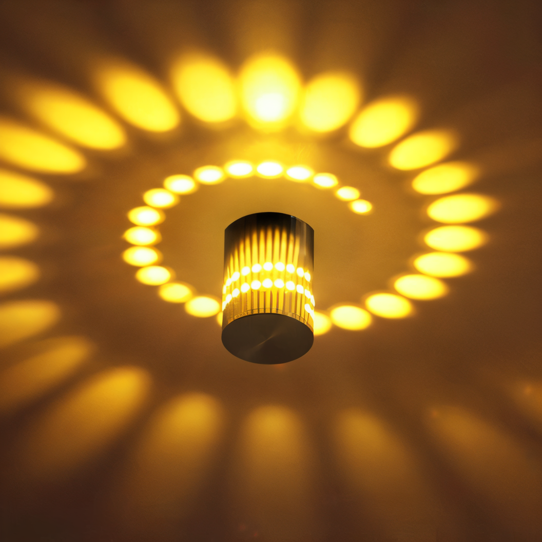 BowLift | LuminBlast LED Wall Light – Colourful Spiral Cylinder Wall Lamp for Modern Indoor Lighting