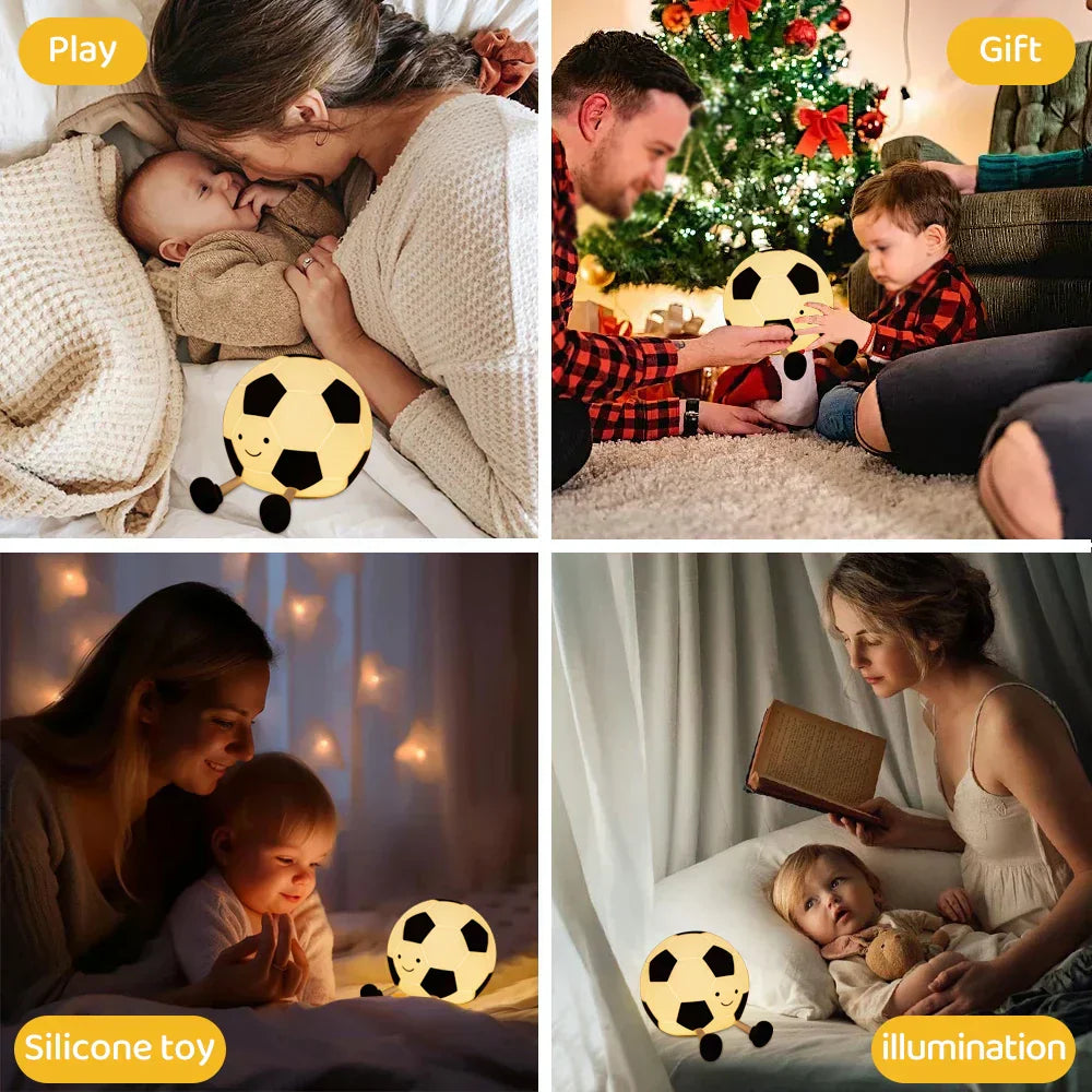 BowLift | LumoKick – Rechargeable Silicone Football Night Light with 3 Brightness Levels