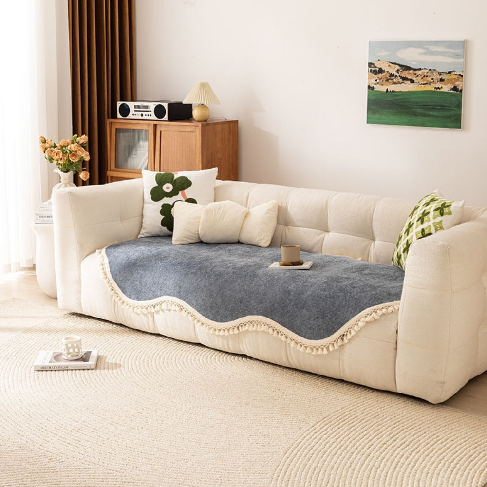 BowLift | Luxury Chenille Woven Texture Tassel Sofa Cover