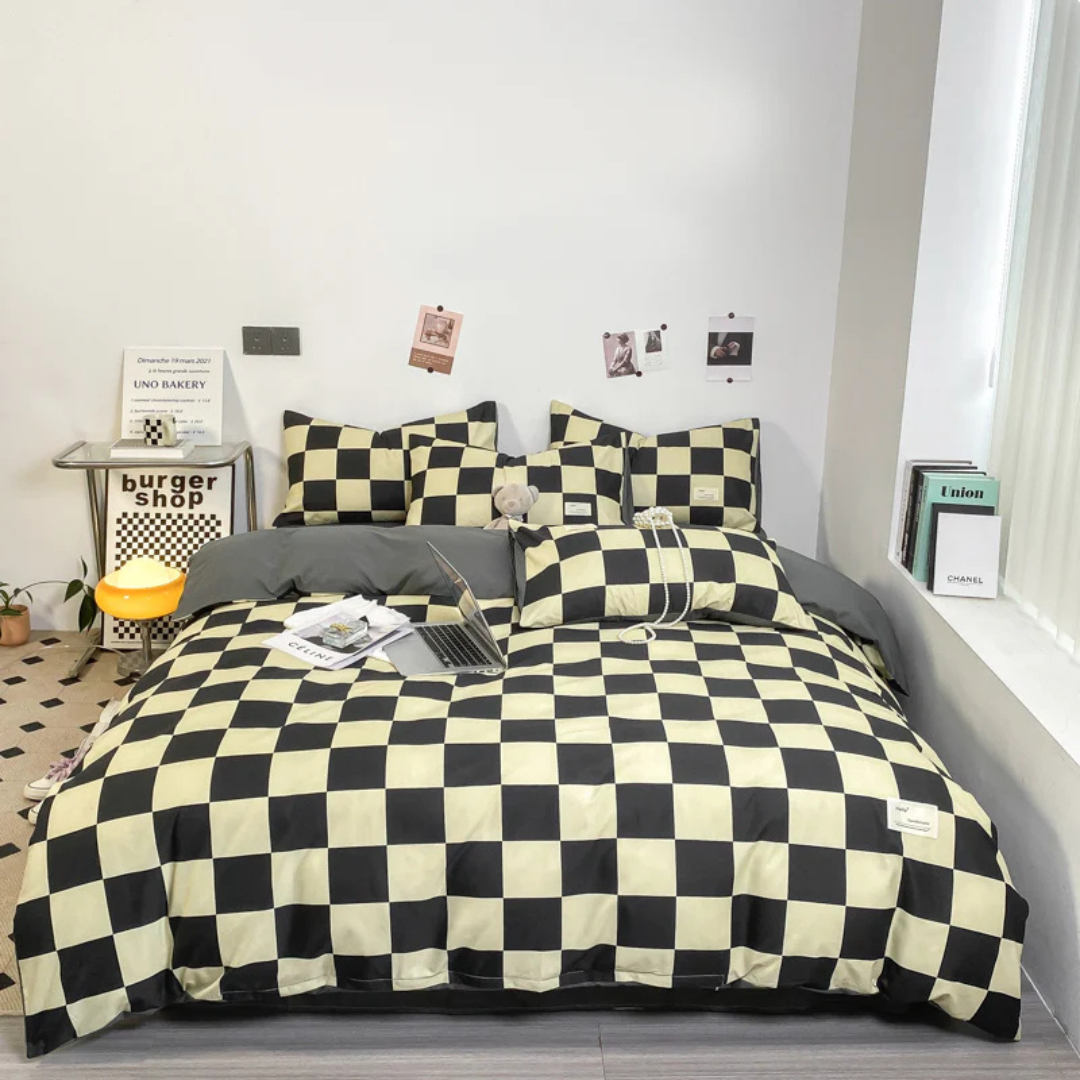 BowLift | Luxury Check Pattern Duvet Cover | High-Quality Bedding 135x200