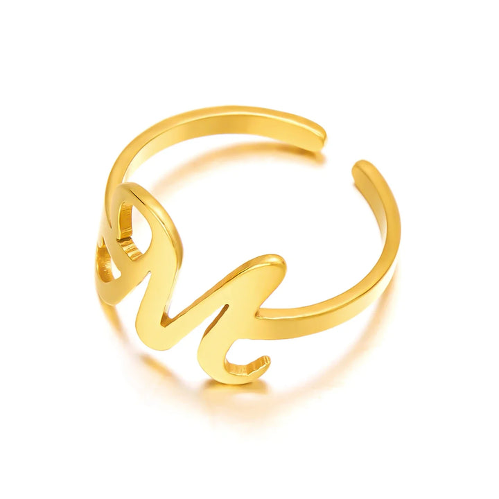 BowLift | Adjustable Italic Cursive Letter Initial Ring