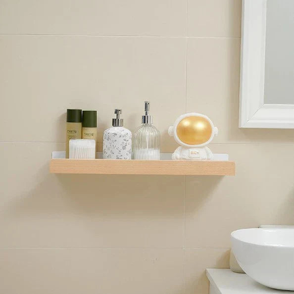 BowLift | Woodify Wall Shelf - Stylish Shower Rack Without Drilling