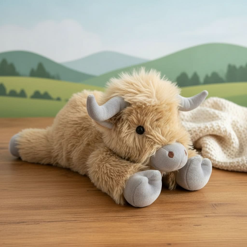 BowLift | Enchanting Highland Cattle Plush Toy with Fluffy, Rustic Charm