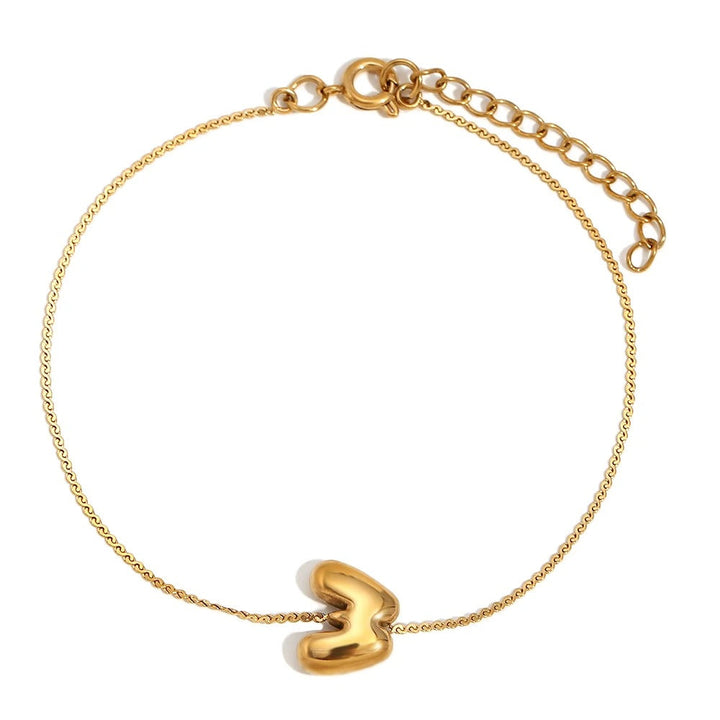 BowLift | Dainty Bubble Letter Initial Bracelet